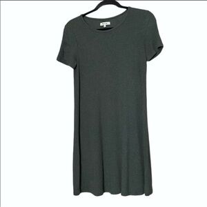 Madewell Olive Green Ribbed Swingy Dress Size Small